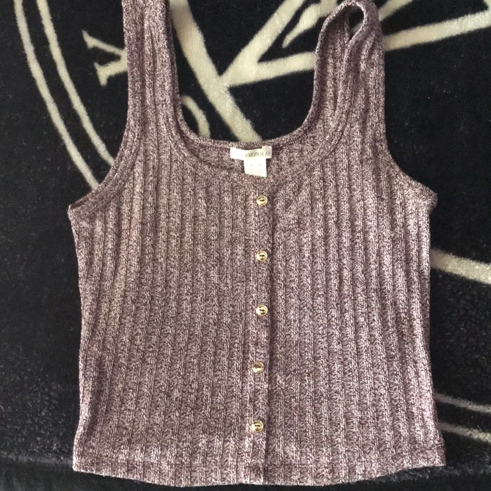 Maroon and white tank top